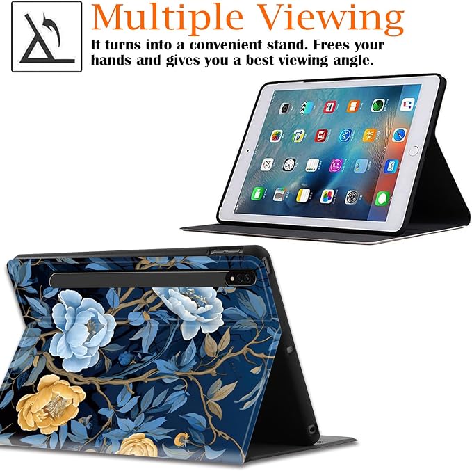 Case for Samsung Galaxy Tab A9 Plus 11 2023 Multi-Viewing Angles with Automatic Sleep/Wake Function for Samsung Galaxy A9+Tablet (SM-X210/X216/X218) American Flag Wolf