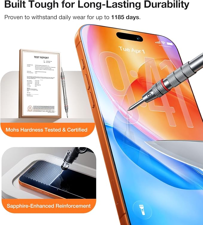 UltraGlass TOP 9H+ Armor for iPhone 15 Pro Max Screen Protector [NO.1 Military Grade Shatterproof] Screen Protector 15 Pro Max Tempered Glass [Longest Durable] Full Coverage 2 Pack