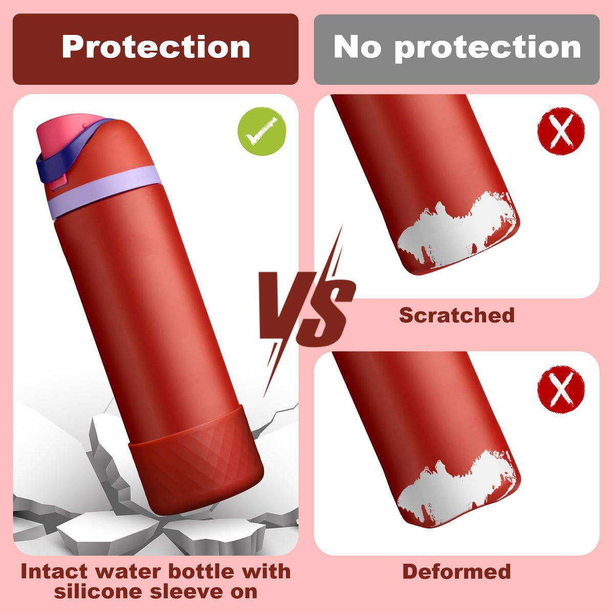 Silicone Boot for Owala Water Bottle 24 oz, Anti-Slip Protective Sleeve for FreeSip/Twist/Flip Stainless Steel Water Bottles Accessories