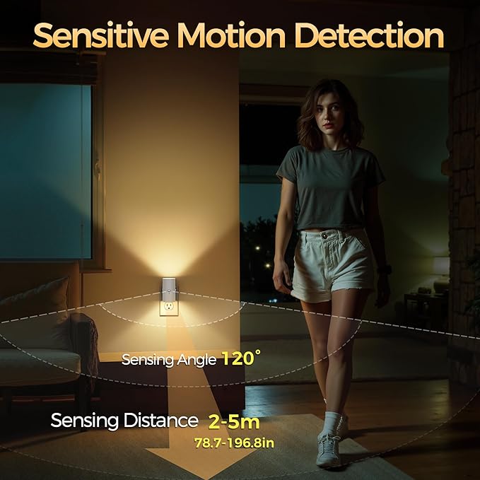 Briignite Motion Sensor Night Light,2 Pack Motion Activated Plug in Night Lights, 0-100LM Dimmable Soft White 3000K, Motion Sensor Light Indoor for Bathroom Hallway Bedroom Stairway Kid Elderly Pet