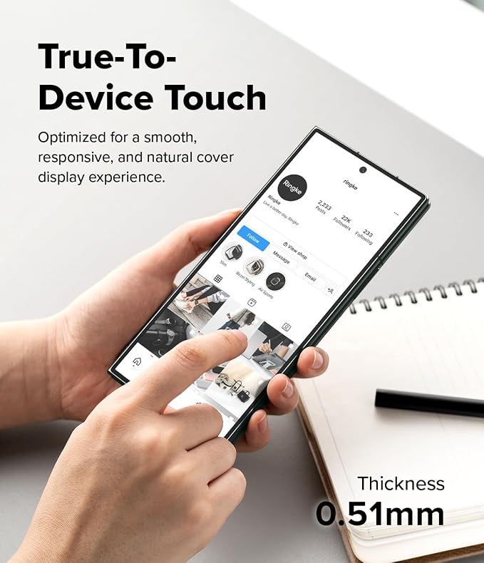Ringke for Samsung Galaxy A35 5G Screen Protector [Easy Slide 2 Pack] | Easy Installation with Alignment Tool Case Friendly Premium 9H Hardness Tempered Glass