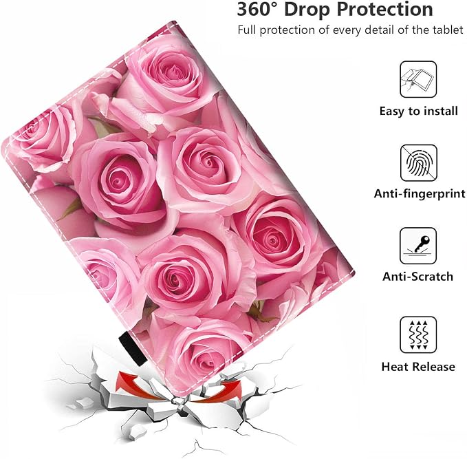 Case for Amazon Kindle Fire HD 8/Fire HD 8 Plus Tablet (12th/10th Generation 2024/2022/2020 Release) - PU Leather Folio Cover with Smart Auto Wake/Sleep Bald Eagle