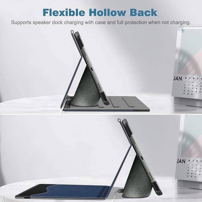 Fintie Case for Google Pixel Tablet 11 inch 2023 Multi-Angle Viewing | Protective Stand Cover with Pocket &amp Pencil Holder Compatible with Charging Speaker Dock Blossom
