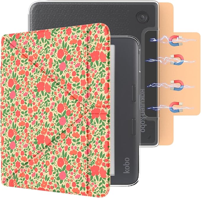 E NET-CASE Detachable Magnetic Case for 7 Kobo Libra 2 &amp Tolino Vision 6(2021) eReader Ultra Clear Back Scratch-Proof Light丨Easy to Detach &amp Attach丨Auto Sleep/Wake (Black)