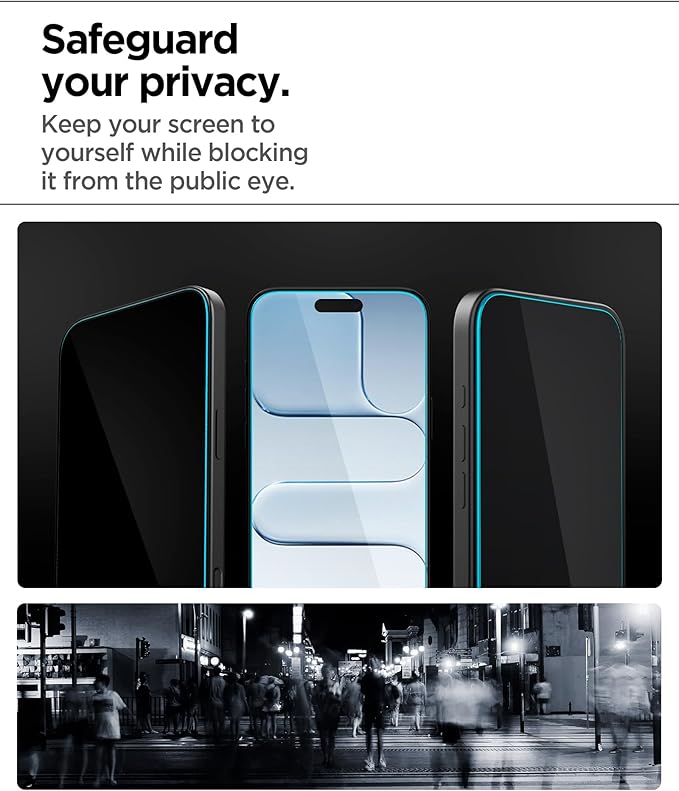 Spigen AlignMaster S Privacy Tempered Glass Screen Protector Guard for iPhone 17 Pro [2 Pack]