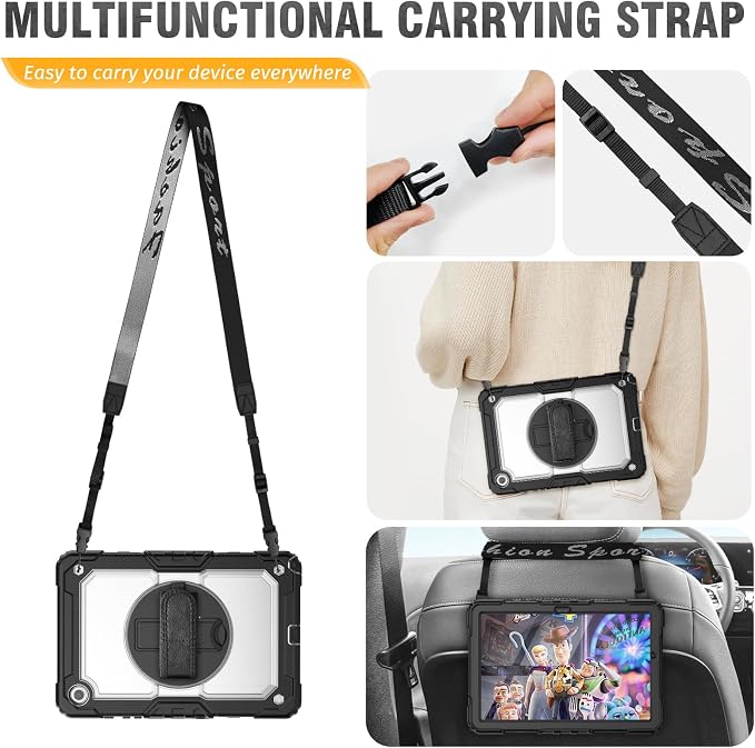 HXCASEAC Case for Samsung Galaxy Tab A9+ Plus 11 Inch Kids Protective with Screen Protector/Hand Strap/Pen Holder Sturdy Shockproof for Samsung A9 Plus Tablet Case SM-X210 SM-X216 SM-X218 - Clear