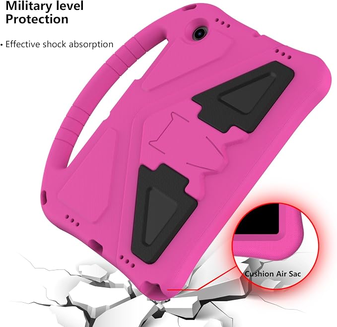 Galaxy Tab A9+ Case Kids Friendly EVA Rubber Stand Handle Grip Shockproof Protective Lightweight Cute Case Cover for Galaxy Tab A9 Plus 11 SM-X210 X215 X217 - Black