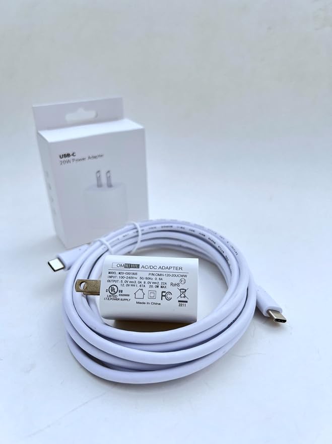 Wall Charger+10FT-USB-C-to-C Cable Compatible with TrustFire T21R Tactical Flashlight