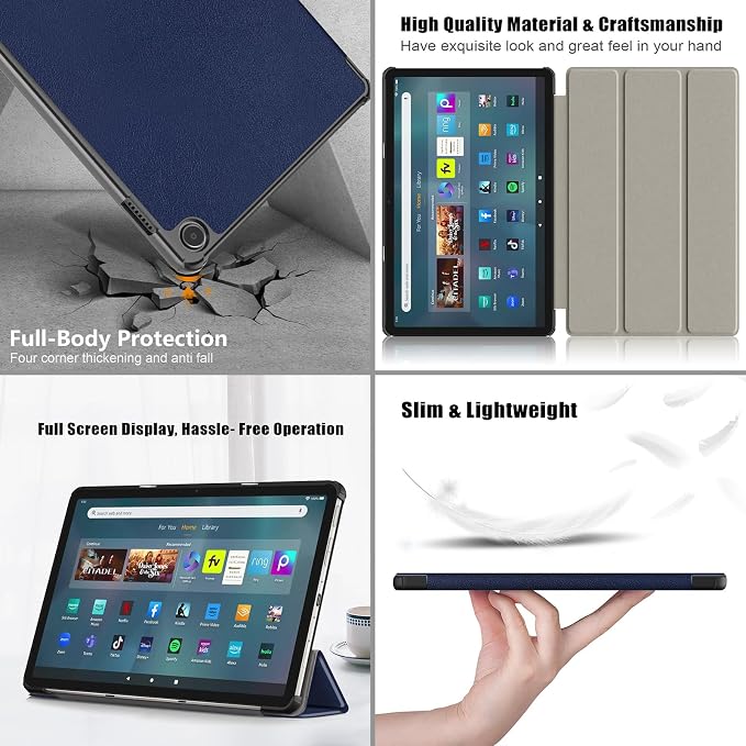 Slim Case for Amazon Fire Max 11 Tablet (13th Generation 2023 Release) Trifold Lightweight Hard Shell PU Leather Stand Folio Protective Cover with Auto Wake/Sleep Colored Graffiti Doodle