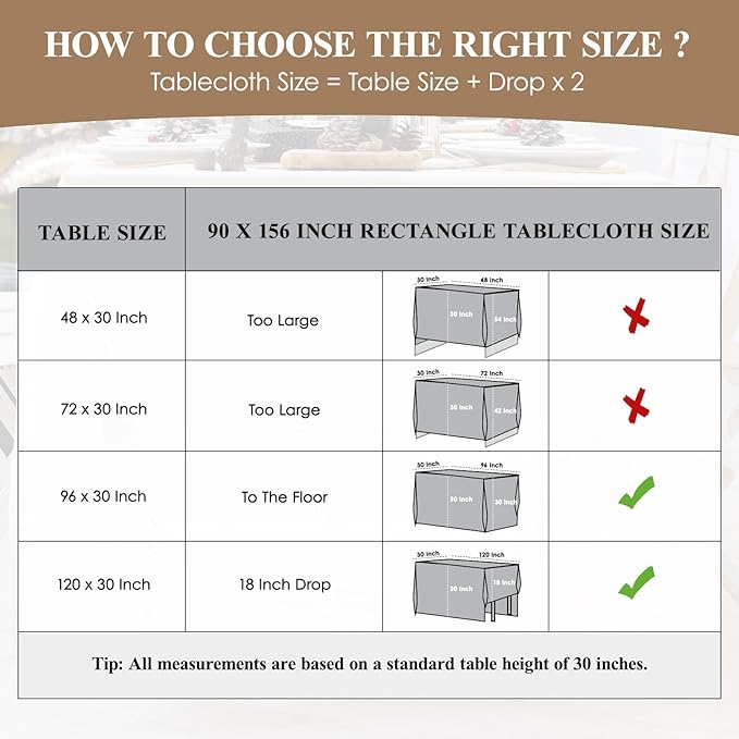 Rectangular Tablecloth 90x156 Inch - Black Table Cloths for 8ft Stain Resistant Decorative Washable Polyester Rectangle Tablecloths for 8 Foot Dining Table Banquets Buffet Parties and Wedding