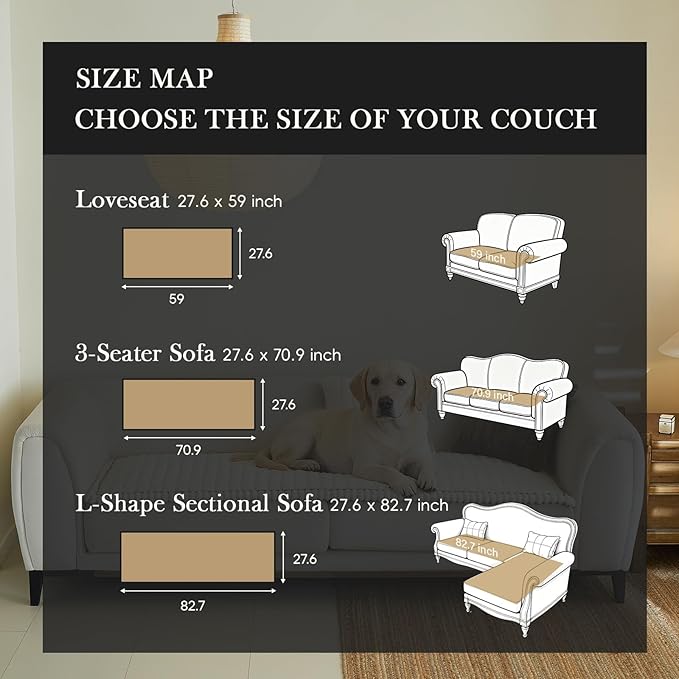 Couch Cover (SG-White, 27.6" x 82.7")
