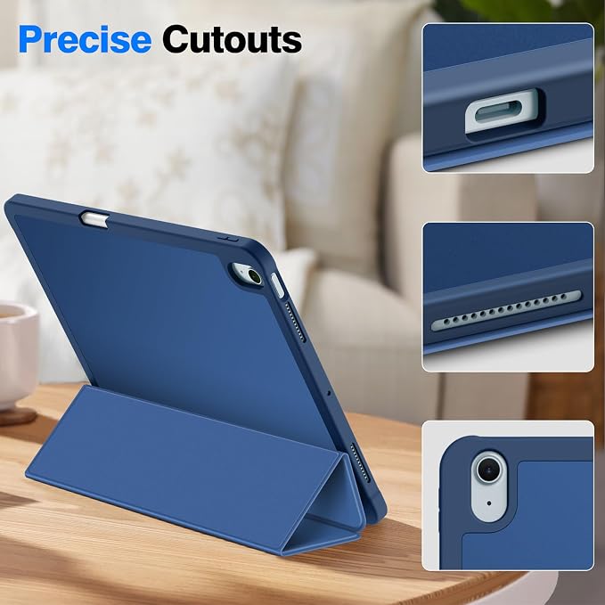 Fintie Slim Shockproof Case for iPad Air 13-inch M4/M3/M2 (2026/2025/2024) | Soft TPU Back Cover Drop protection Viewing &amp Typing Angles Pencil Holder Scratch-Resistant Composition Book