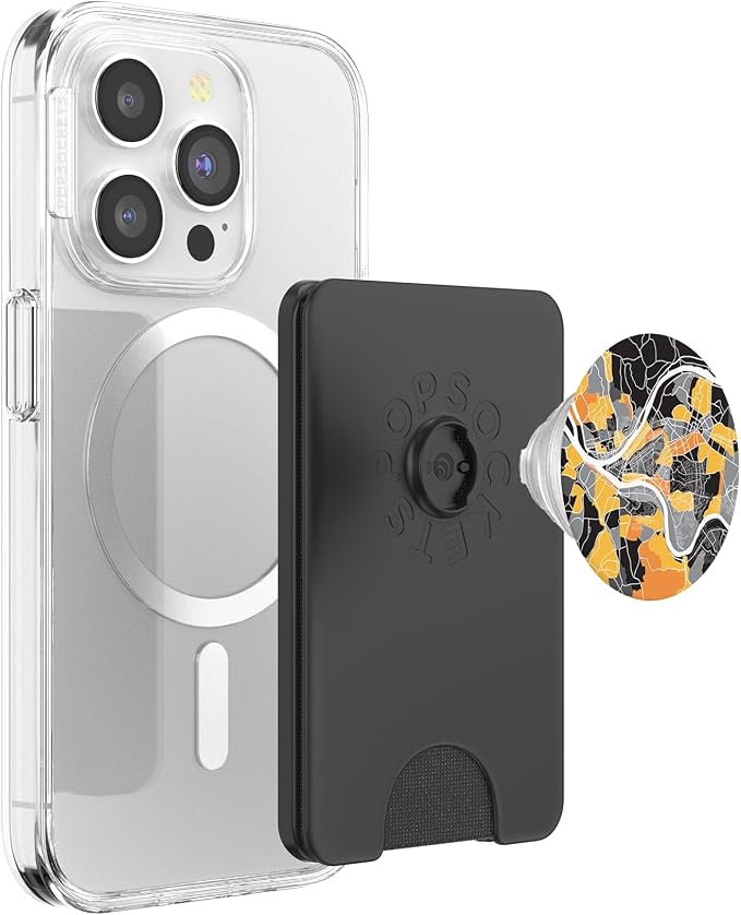 Pittsburgh City Black and Yellow Neighborhood Map PopSockets Adhesive PopGrip