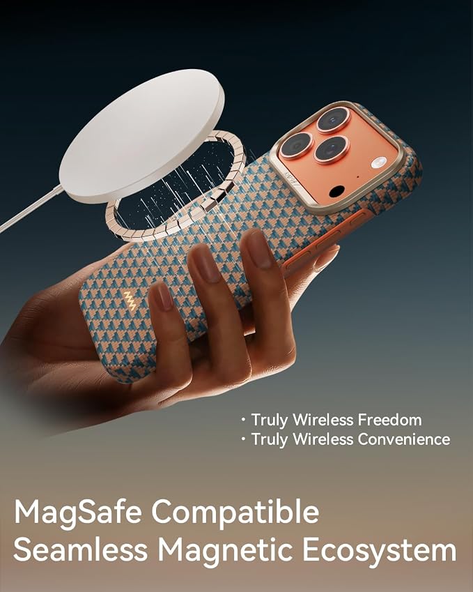 RAPTIC Aramid Fiber Case for iPhone 16 Pro Compatible with MagSafe Non-Slip &amp Slim 600D Aramid Fiber [Military Grade Drop Tested] Anti-Scratch Shockproof Protective Case 6.3 inch Black
