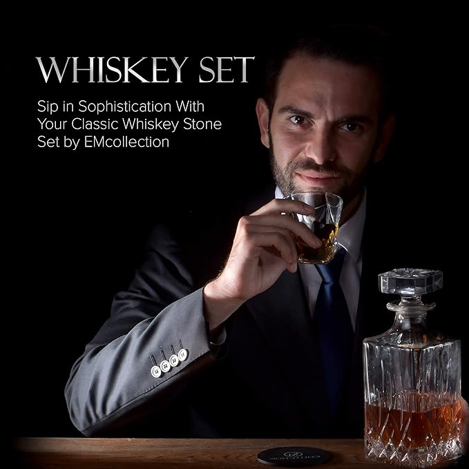 EMCOLLECTION Whiskey Glasses | Whiskey Stone for Him, Men & Women