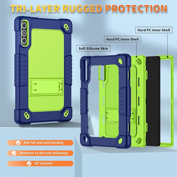 Case for KADYBE D106 Tabletfor MEIZE D106 Tablet CaseShockproof Hybrid Case with Shoulder Strap for VOZIZOV D106 Android 14/KADYBE D106/MEIZE D106/FEONAL 10.1 inch 2024 Tablet (Black)
