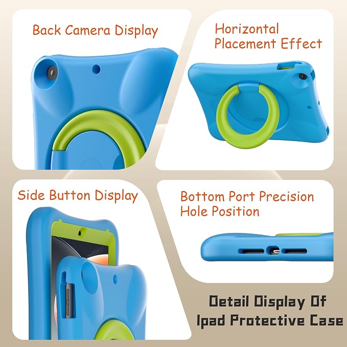 Pepkoo Case for iPad 9.7 Inch 5th/6th Gen &amp Air/Air 2 Shockproof Cover | EVA Shockproof Design with Adjustable Stand. Full-Body Coverage for Study Reading and Daily Use with Flexible Bracket.