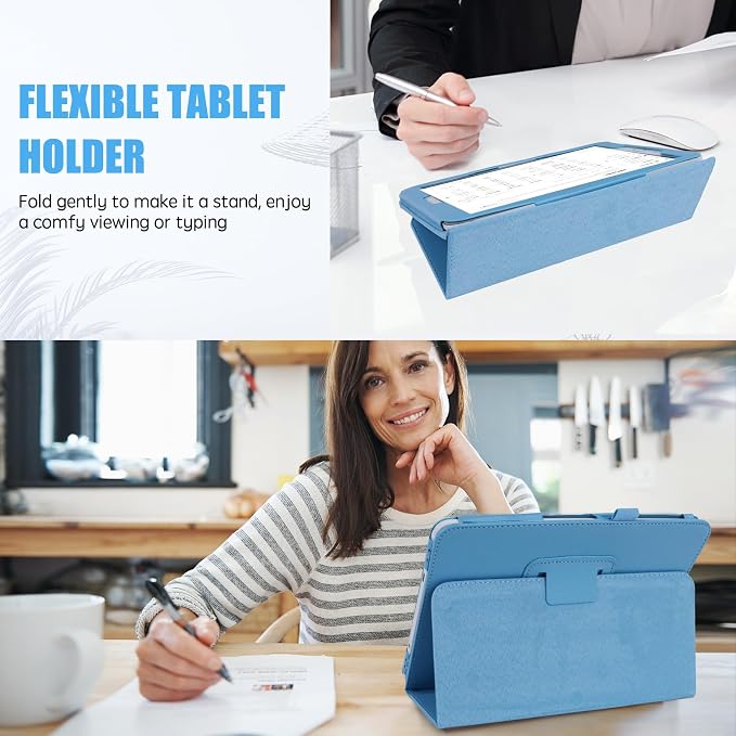 Slim Leather Case for Samsung Galaxy Tab A 8.0 inch 2015 (SM-T350 T357 T355 P350 P355) Multi-Angle Stand Full-Protective Tablet Cover Book Case with Stylus PenScreen Film (Black)