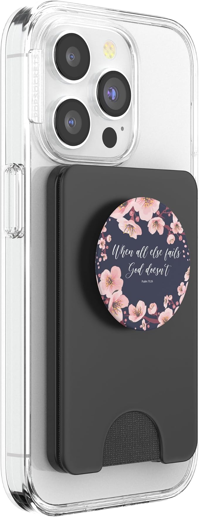 Psalm 73 26 Christian Bible Verse Pink Blue Inspirational PopSockets Adhesive PopGrip