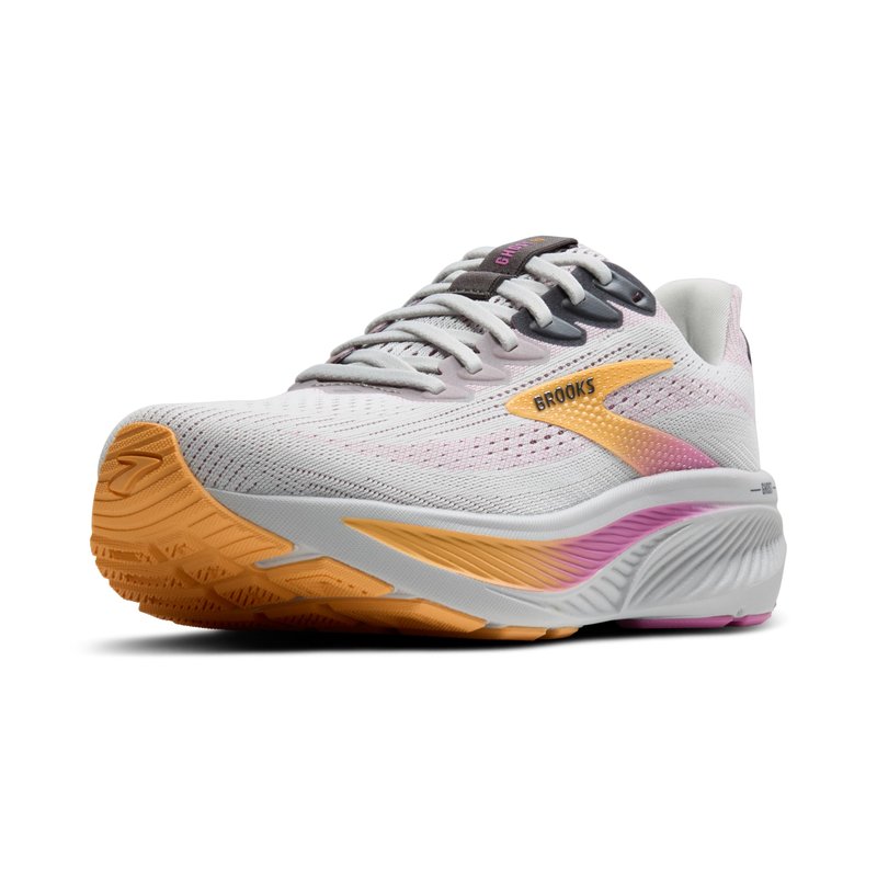 Brooks Women’s Ghost 17 Neutral Running Shoe - Oyster/Apricot/Pink - 5.5 Wide