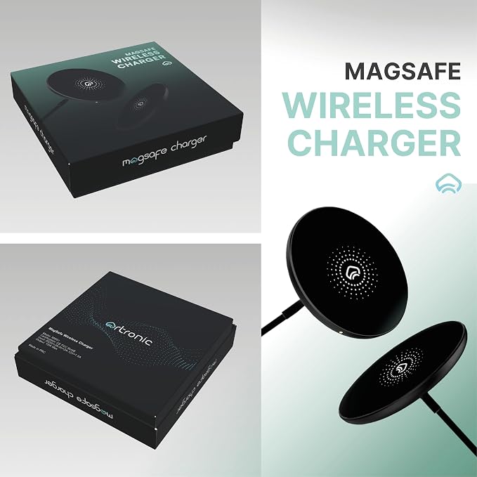 Magnetic Charger for iPhone Apple Magsafe Charger Fast Charging- Compatible with iPhone &amp AirPods 15w Wireless Charger Portable Cargador Inalámbrico (No AC Adapter)