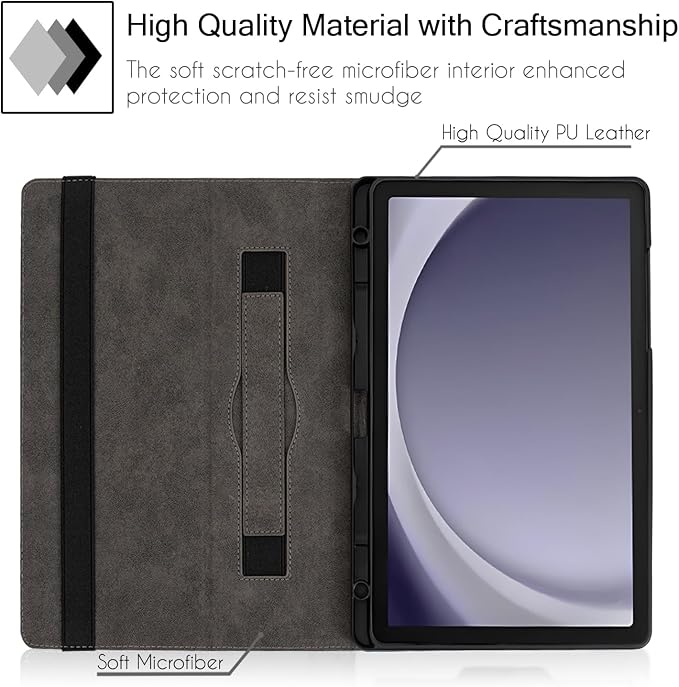 Case for Samsung Galaxy Tab A11+/A9+ Plus 5G 11 Inch 2025/2023 Model Premium PU Leather Slim Fit Smart Stand Cover with Auto Wake/SleepBookshelf Cat