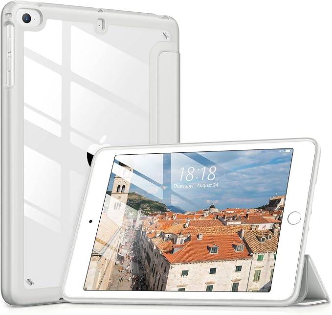 for iPad mini 4 5 3 2 1 CaseClear 7.9 inch iPad mini 1st 2nd 3rd 4th 5th Generation Smart Cover [Support Auto Sleep/Wake] - Silver