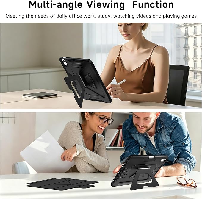 for ipad A16 Caseipad 11th/10th Generation Case 11Inch 2025/10.9 Inch 2022 | with Pencil HolderRemovable Magnetic &amp Trifold Leather Stand CoverMulti-Angle VewingAuto Sleep/Wake (Black)