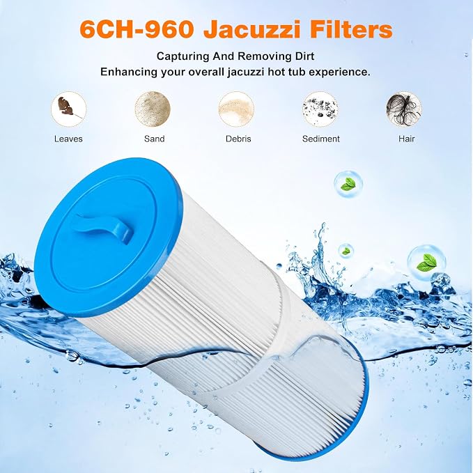 6CH-960 Spa Filter Replacement Jacuzzi Filter J-300, PJW60TL-F2S, 6000-383A Hot