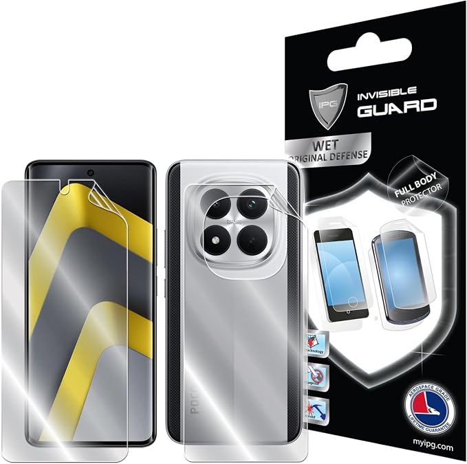 IPG Made for Xiaomi Poco M8 Screen and Back Hydrogel Protector Invisible Touch Screen Sensitive HD Clear Film Anti Scratch Skin Guard - Smooth/Self-Healing/Bubble -Free for M8FB