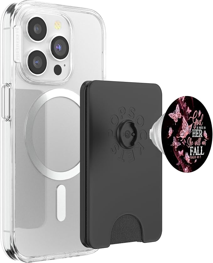 Christian God is Within Her She Will Not Fall 46:5 Butterfly PopSockets Adhesive PopGrip