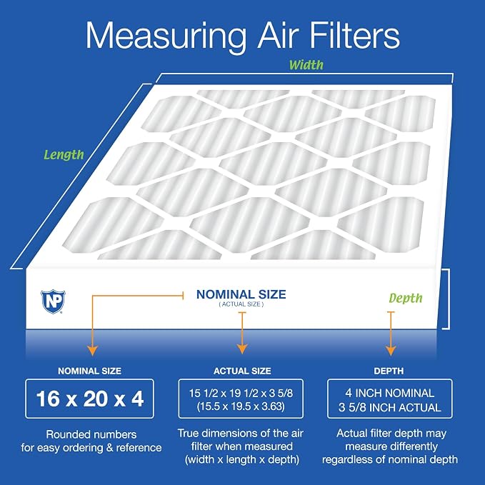 Nordic Pure 16x20x4 Pleated Air Filters MERV 13 Plus Carbon 6 Pack