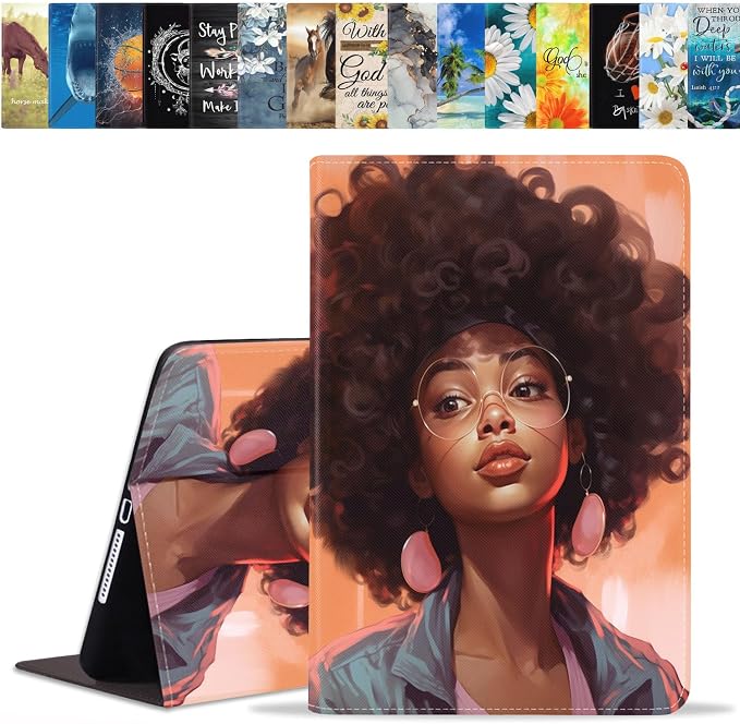Case for Samsung Galaxy Tab A 8.0 2019 (SM-T290/T295/T297) Slim Lightweight PU Leather Stand Cover with Auto Wake/Sleep for Galaxy Tab A 8.0 Inch Abstract Watercolor Art Dogs