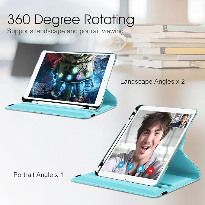 Fintie Rotating Case for iPad Air 3rd Generation 2019 / iPad Pro 10.5 2017 | 360° Swivel Stand Landscape &amp Portrait Viewing Shockproof Protective Cover Pencil Holder Auto Sleep/Wake Black