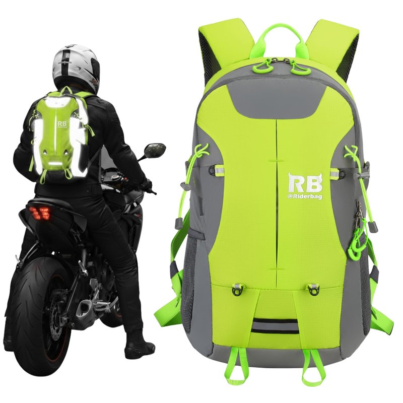 riderbag Reflective Motorcycle Backpack, Hi Viz Commuter Riding Bag