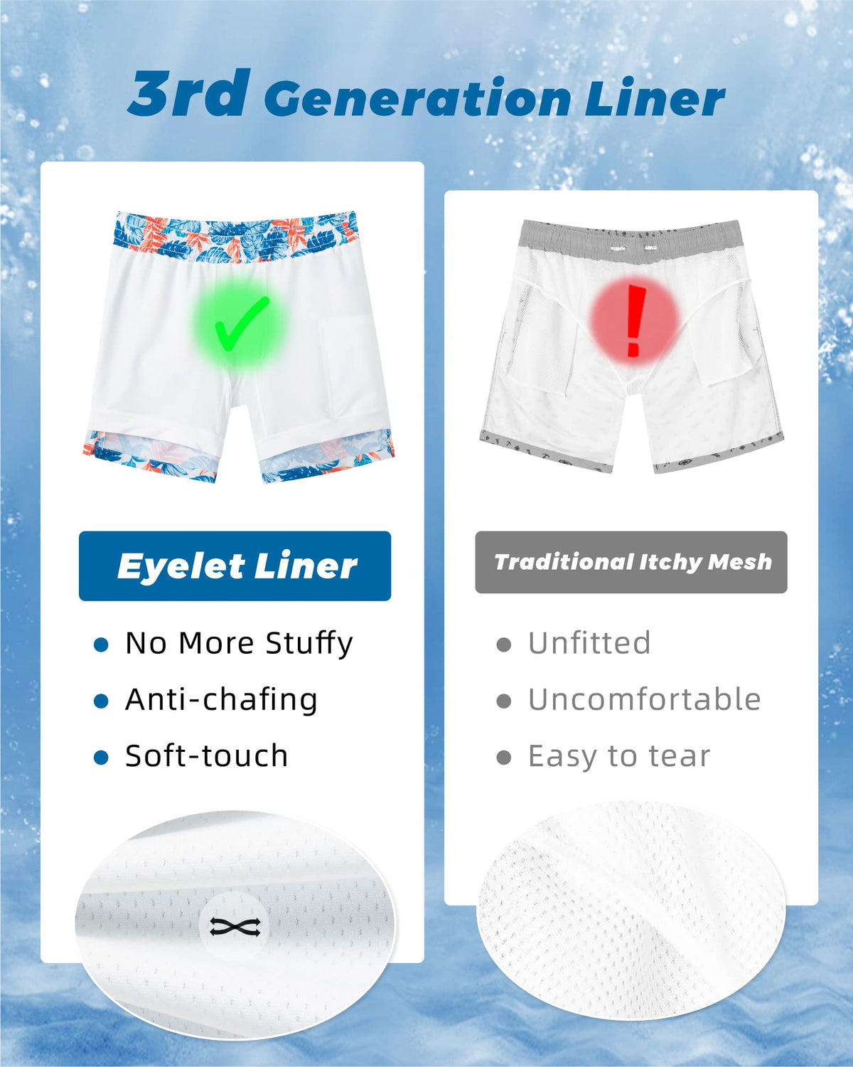 SURF CUZ Mens Swim Trunks with Compression Liner Quick Dry Swim Shorts 7" Swimming Trunks Stretch Zipper Pockets Multi-Colored Leaves Medium