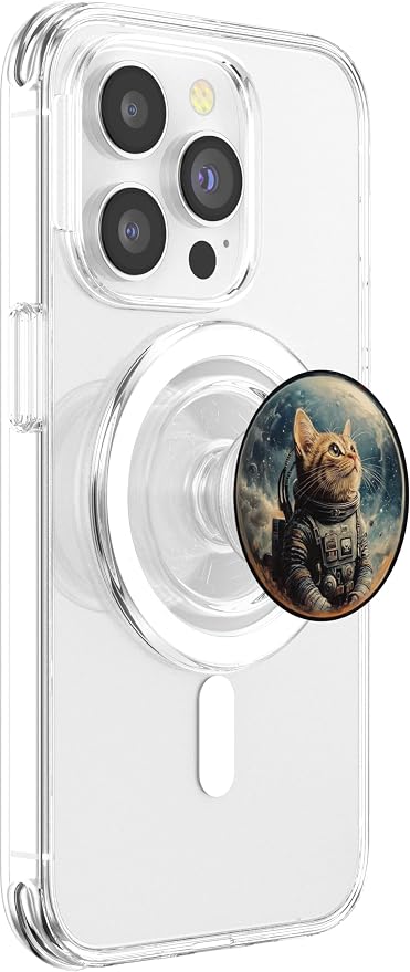 Space Cat Kitty Meow Animal Pet Outerspace Astronaut PopSockets Adhesive PopGrip