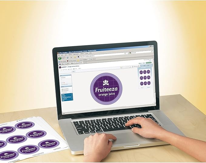 Avery Durable Waterproof Round Labels with Sure Feed Technology, 2.5" Diameter, White, Laser & Pigment-Inkjet Compatible, 72 Blank Labels Total, Great for Branding, Packaging, and More (22856)