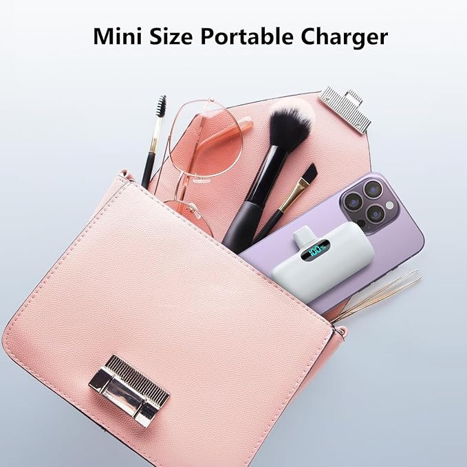 [2 Pack]Small Portable Charger for iPhone 17/16/15 Series5000mAh 3A PD USB C Power Bank Mini Travel Essentials Battery Pack for iPhone 17/17 Pro/16/16 Plus/16 Pro/15 Pro MaxSamsungAndroid/LG etc