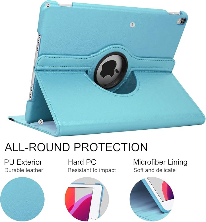 for iPad mini 1/2/3 Case Cover 7.9” – 360° Rotating Stand with Auto Sleep/Wake