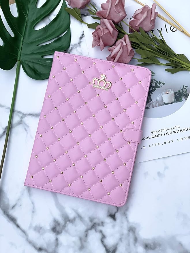 for iPad Pro 11 inch Case 2022(4th Gen)/2021(3rd Gen)/2020(2nd Gen)/2018 (1st Gen)Cute Crown Bling Diamond PU Leather Smart Auto Sleep/Wake Stand Shockproof Cover for iPad Pro 11 Inch Black