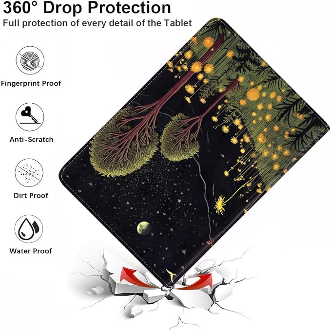 Case for Samsung Galaxy Tab S10 Lite/ S10 FE/ S9 FE 5G 10.9 Inch/ S9 11 Inch - Slim PU Leather Folding Stand Folio Cover with Auto Sleep/Wake - African American Girl