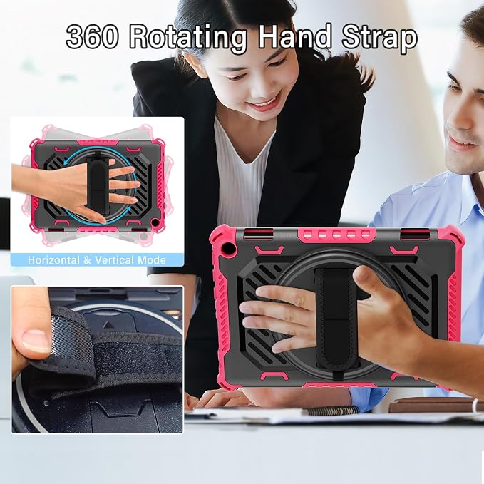 for Flre HD 8 &amp 8 Plus Case 12th/10th Generation | (2024/2022/2020 Release) with 360 Kickstand Hand Strap for Kids