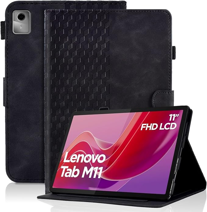 Case for Lenovo Tab M11/Tab K11 LTE 11 2024 Cover (Model:TB330FU) Magnetic PU Leather Folio Adjustable Stand Case Foldable Card Holder Multi-Angle Lenovo Tab M11Black