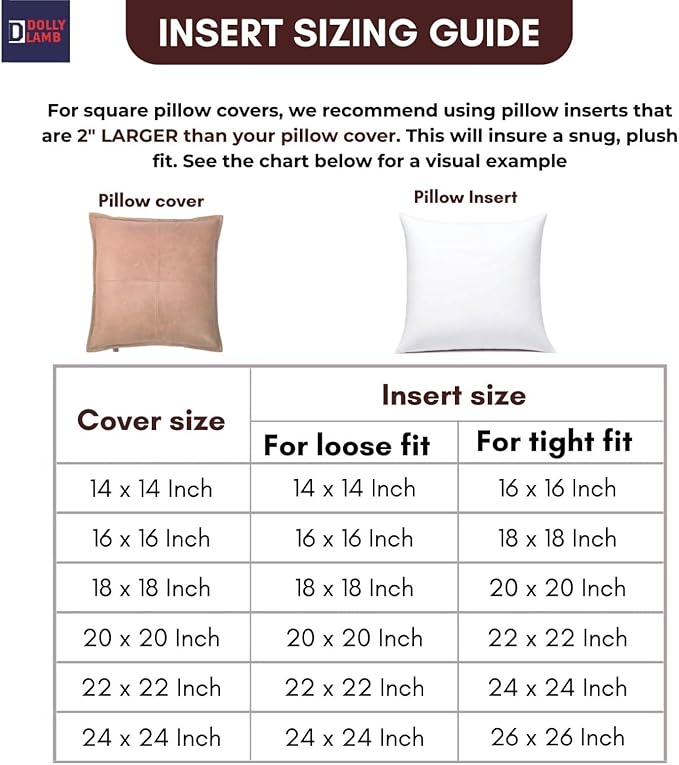 D DOLLY LAMB Lambskin Leather Pillow Cover - Sofa Cushion Case - Decorative Throw Covers for Living Room & Bedroom, 18x18 Inches - Dark Antique Brown Box