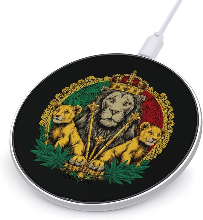 Reggae Lion Weed Wireless Charger Portable Charging Pad | LightweightAll Smartphone
