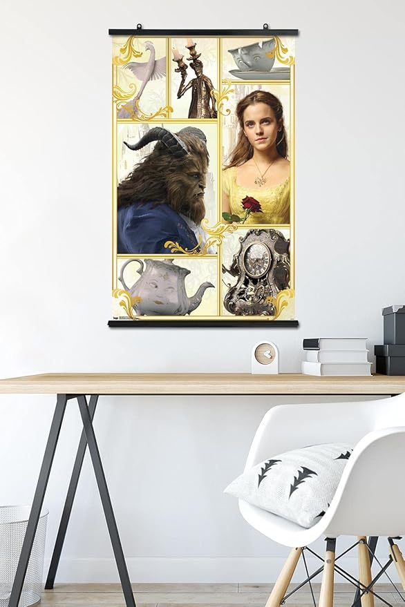 Trends International Disney Beauty And The Beast - Group Wall Poster, 22.375" x 34", Premium Poster & Clip Bundle