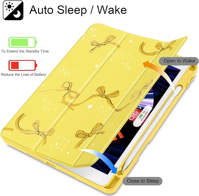 Tuiklol for iPad 10.2 inch 9th / 8th / 7th Gen 2021 2020 2019 Release Case | Built in Pencil Holder - TPU Protection Trifold Stand Stand Clear Back Tablet Cover With Auto Wake/Sleep Blue berries