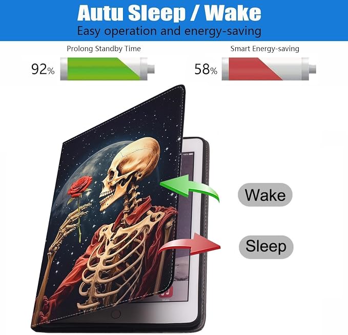 Case for iPad 6th/5th Generation (2018 2017 Model 9.7 Inch) iPad Air 2/Air 1 (9.7 Inch) Slim PU Leather Stand Folio Cover with Auto Wake Sleep African Woman Wolf
