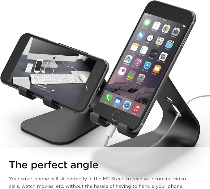 elago M2 Stand for All iPhones and Galaxy Smartphones (Angled Support for FaceTime) (Black)